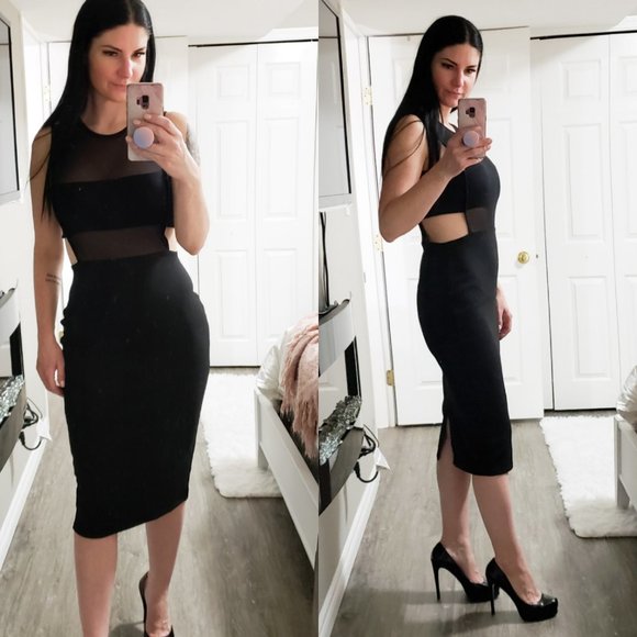 Missguided Dresses & Skirts - Misguided * Bandage Bodycon Dress * Black Mesh